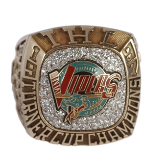 Detroit Vipers Darren Banks 1997 IHL Champions Ring and Signed Box